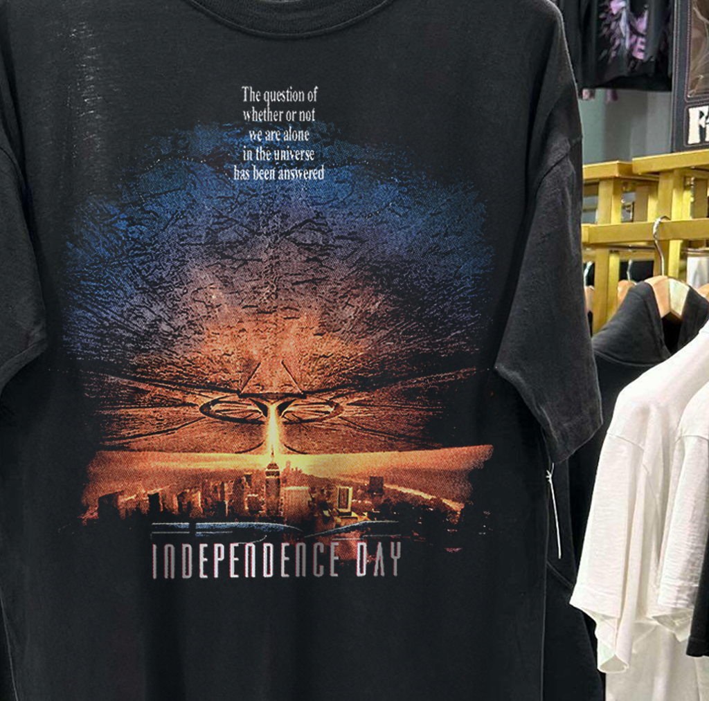 INDEPENDACE DAY 4 VINTAGE WASHED BLACK PROMO T-SHIRT Hoodie, Sweatshirt | PureTeeCo.com (Image 2)