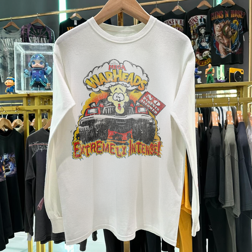 90s MEGA WARHEADS PROMO EXTREAMLY INTENSE RARE WHITE LONG SLEEVE T-SHIRT. Hoodie, Sweatshirt | PureTeeCo.com (Image 1)