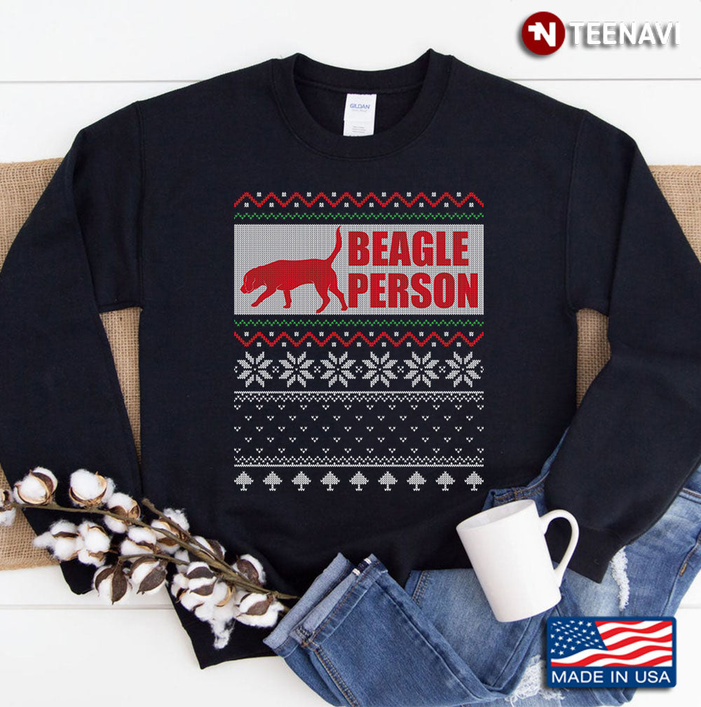 Dog Lovers Beagle Ugly Sweater Style Christmas Sweatshirt