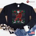 Funny Red Plaid Poodle Ugly Sweater Xmas Lights Gifts Dog Sweatshirt
