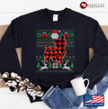 Red Plaid Yorkshire Terrier Dog Ugly Sweater Xmas Lights Sweatshirt