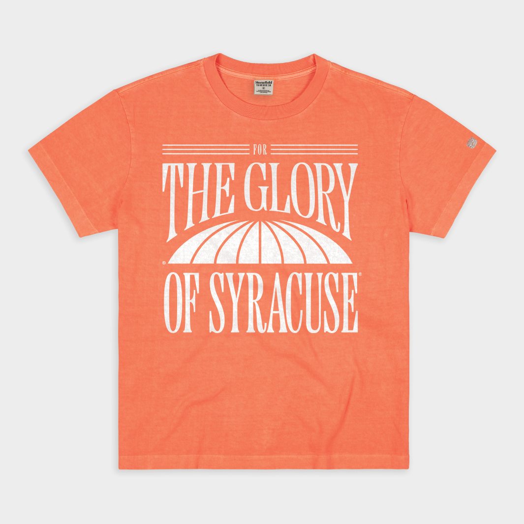 For the Glory of Syracuse Vintage Heavyweight Tee Hoodie, Sweatshirt | PureTeeCo.com (Image 1)