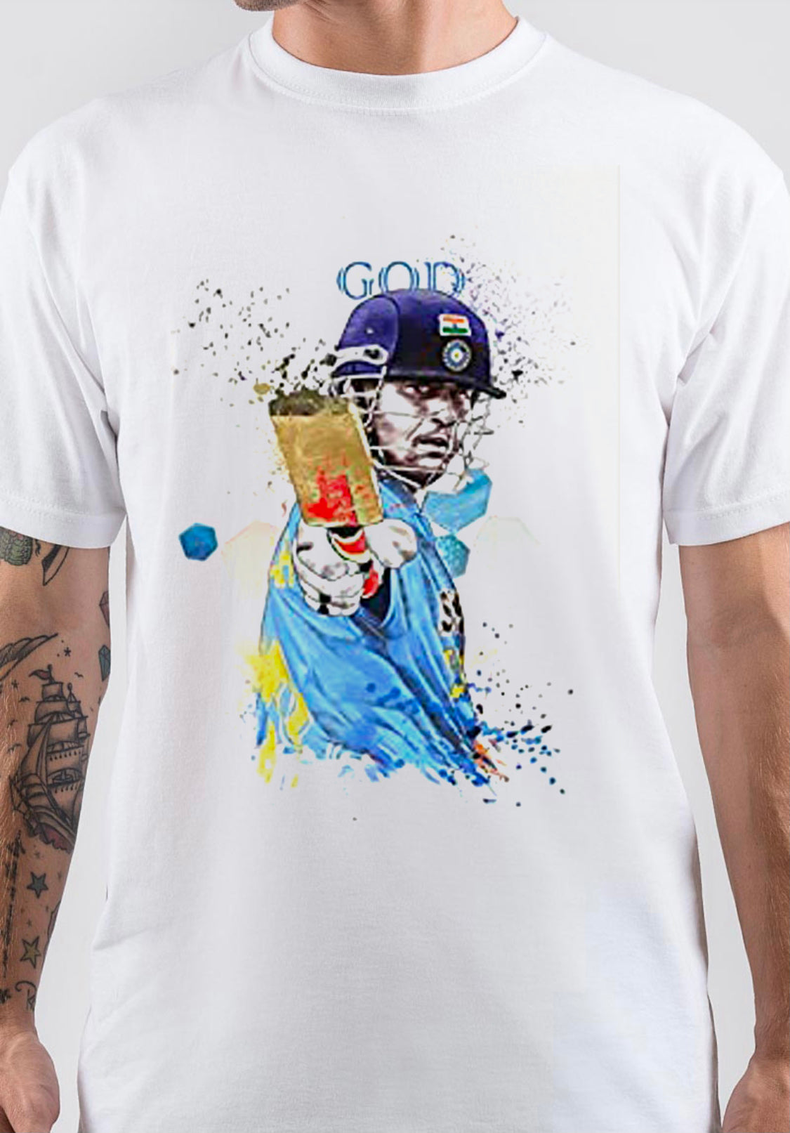 Sachin Tendulkar Batting T-Shirt Hoodie, Sweatshirt | PureTeeCo.com