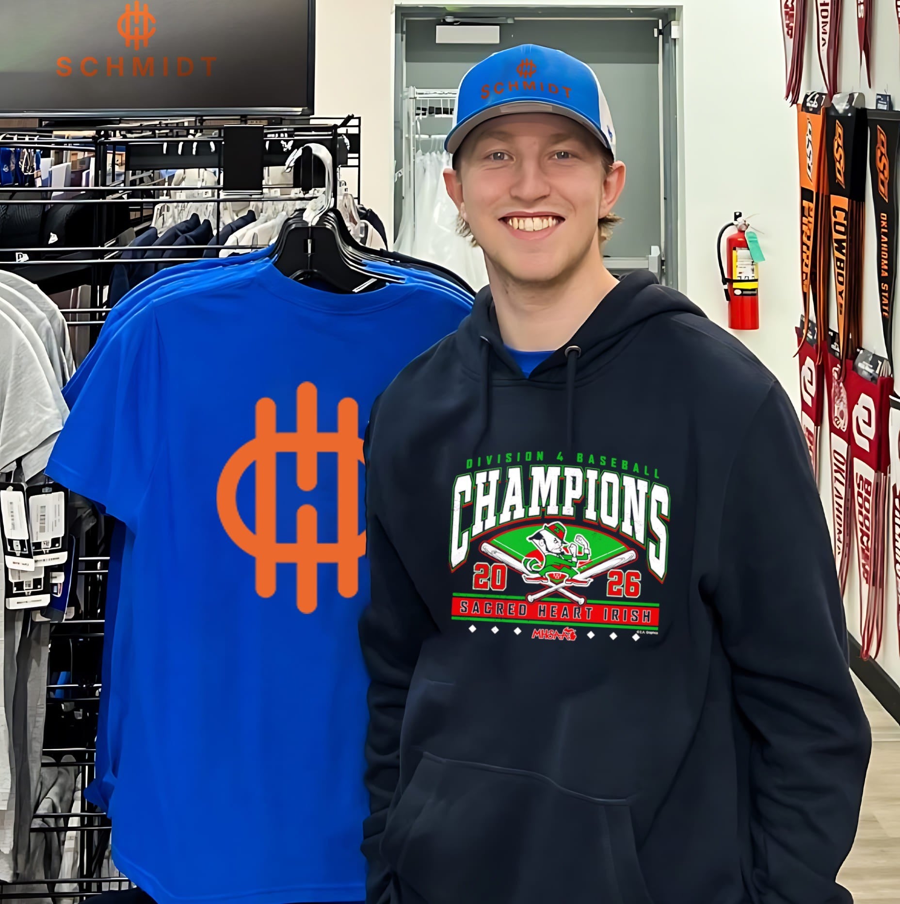 Sacred Heart Irish 2026 MHSAA Baseball D4 Champions shirt