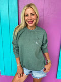 Sage Green Embroidered Initial Sweatshirt (S-XL) T-Shirts, Hoodie | PureTeeCo.com