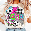 [Sale To 45% Off] Preppy Soccer Mama T-Shirt, Soccer Brushstroke Shirt, Soccer Lightning Bolt, Mama Coquette T-Shirt...