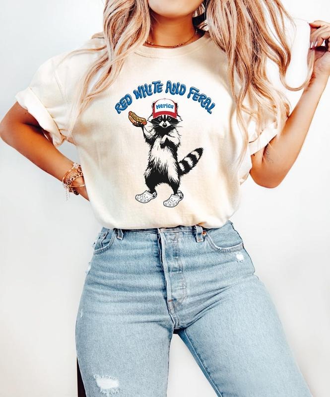 [Sale up to 30%] 4th of July Shirt, Red White and Feral Shirt, Independence Day T- shirt Hoodie, Sweatshirt | PureTeeCo.com
