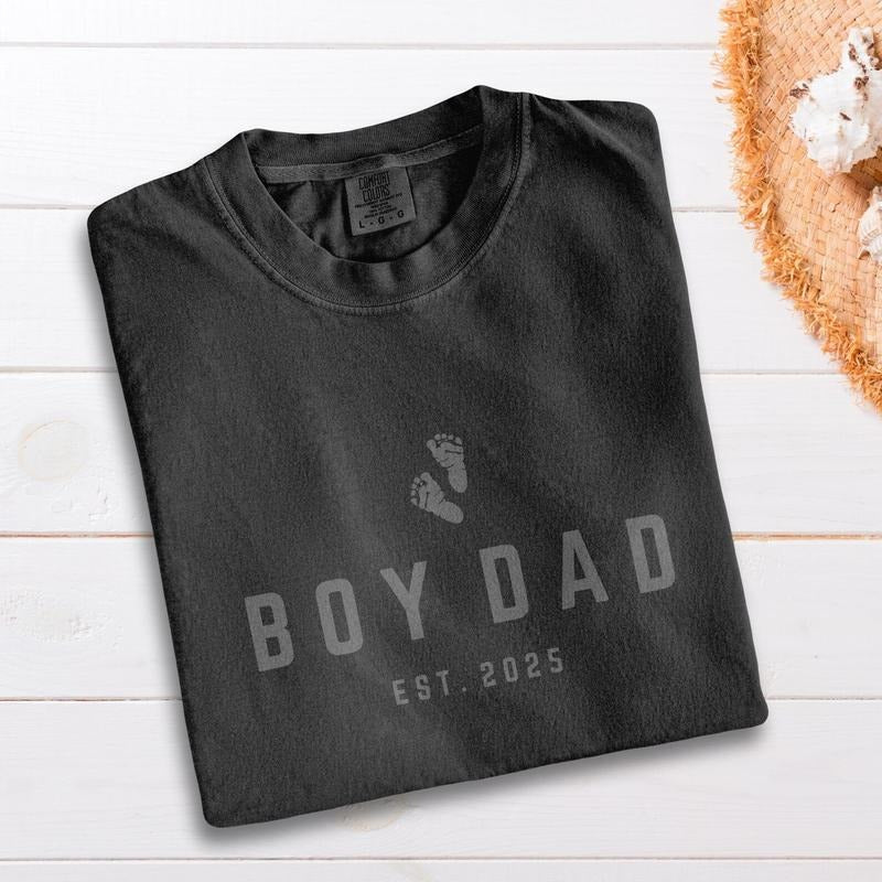 [Sale up to 50%]  Comfort Colors Boy Dad Custom Est Shirt, Boydad Tee, Dad of Boys Gift, Father's Day Shirt, New Dad Gift...