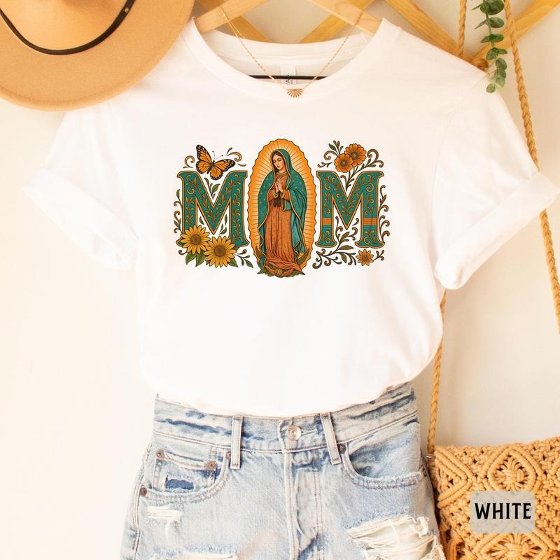 [Sale up to 50%] Mexican Mom Shirt Latin Culture Mom Shirt Mexican Heritage Shirt Virgen De Guadalupe Shirt Mama Cita...