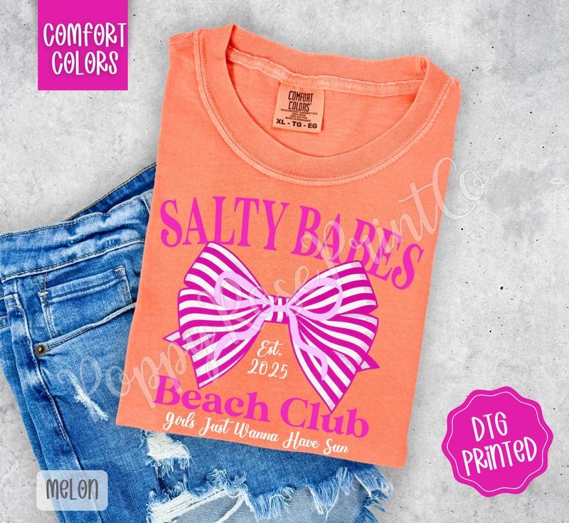 Salty babes beach club Shirt Comfort Colors, Trendy Graphic Women's Tee, Gift for Her Hoodie, Sweatshirt | PureTeeCo.com