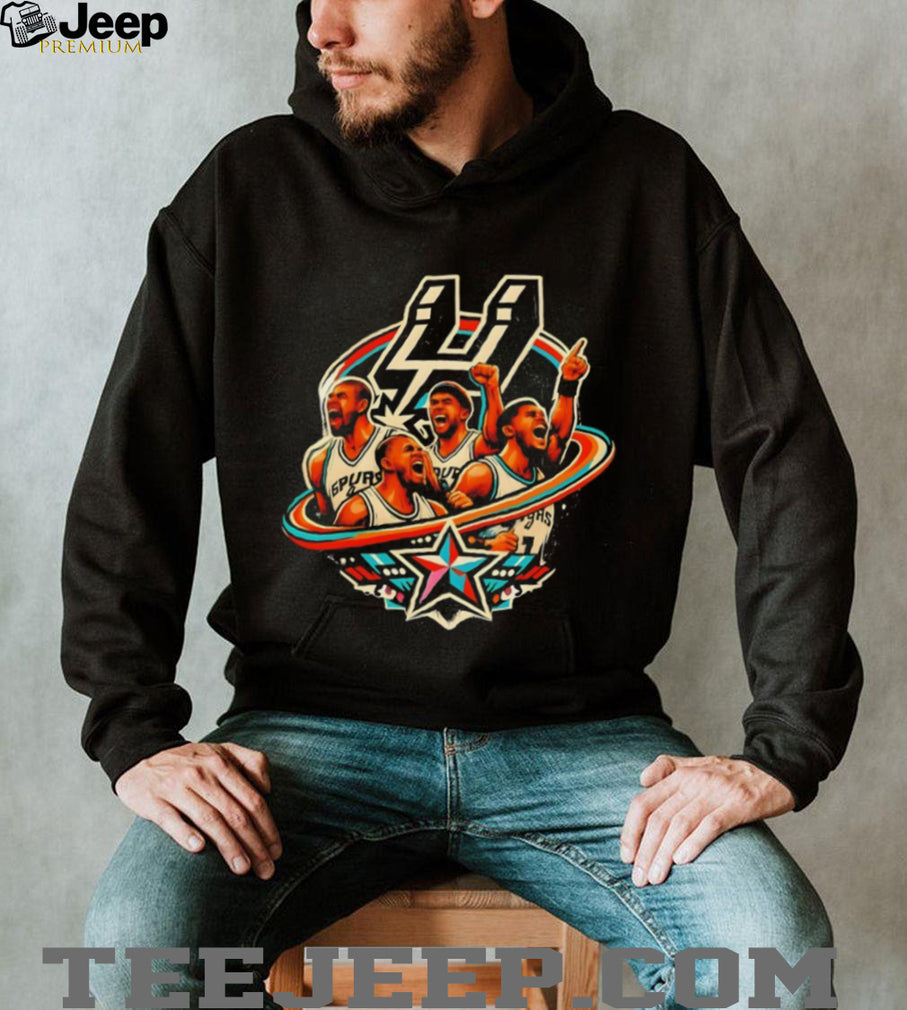 San Antonio Basketball Legends Star Retro Graphic T Shirt