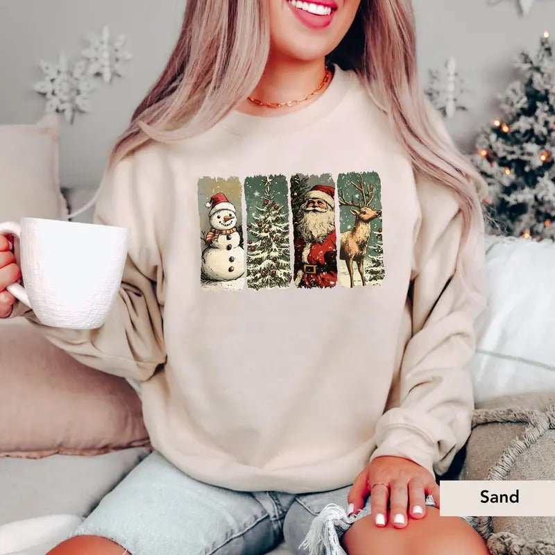 Santa Christmas Sweatshirt, Santa Claus Sweatshirt, Vintage Santa Sweater, Christmas Santa Sweatshirt, Holiday Sweater,...