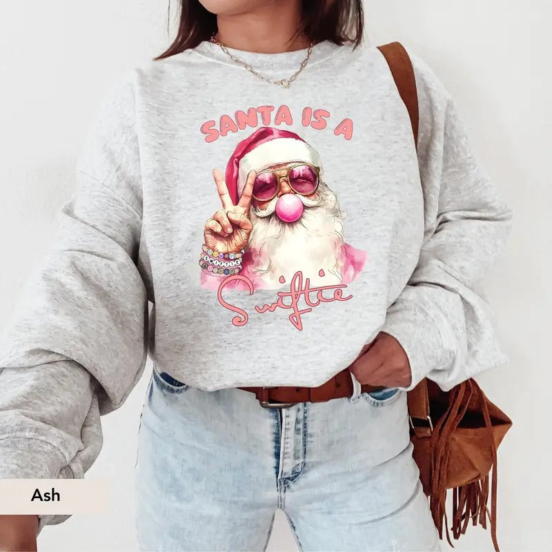 Santa Christmas Sweatshirt, Xmas Sweatshirt, Retro Santa Shirt Gift for Women, Santa Sweatshirt, Christmas Snowman Shirt...