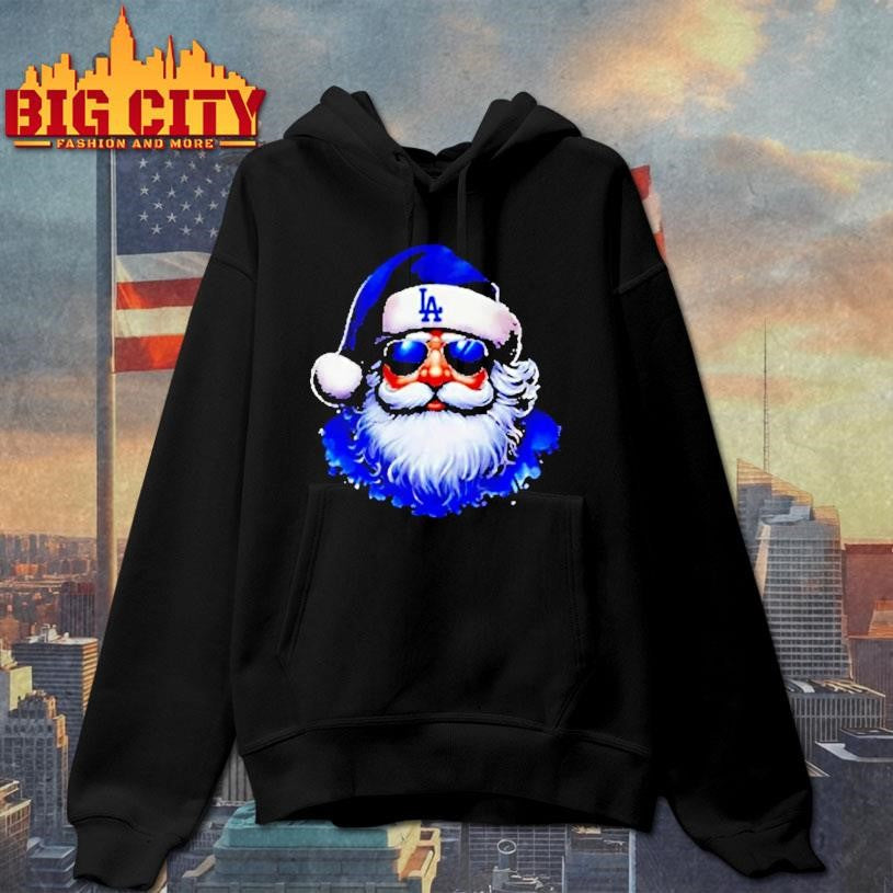 Santa Claus Big Face Los Angeles Dodgers Mlb Baseball Christmas 2025 Shirt