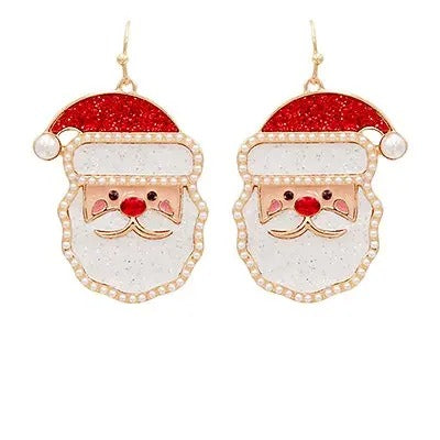 Santa Claus Face Earrings T-Shirts, Hoodie, Sweatshirt | PureTeeCo.com