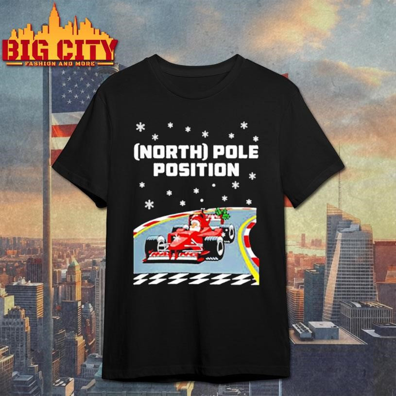 Santa Claus north pole position Formula 1 racing Christmas shirt