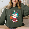 Santa Football Sweatshirt, Christmas Football Sweatshirt, Funny Santa Claus Sports Sweatshirt, Christmas Shirt For Fan...