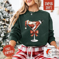 Santa Martini Sweatshirt, Merry Christmas Sweater, Women's Holiday Crewneck T-Shirts, Hoodie | PureTeeCo.com