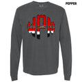 Santa Outfit Monogram Long Sleeve Comfort Colors T-Shirt 'NLB' Hoodie, Sweatshirt | PureTeeCo.com