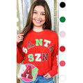 Santa Season Sequin Graphic Long Sleeve T-Shirt Hoodie, Sweatshirt | PureTeeCo.com