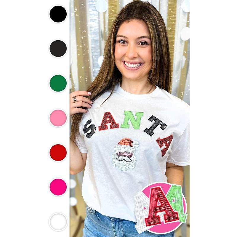 Santa Sequin Graphic T-Shirt Hoodie, Sweatshirt | PureTeeCo.com
