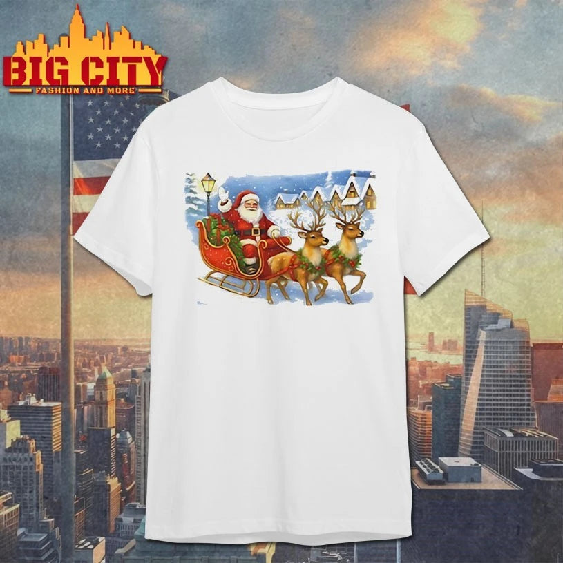 Santa Sleigh Reindeer Christmas 2025 shirt