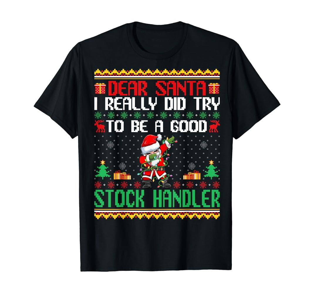 Santa Try to Be a Good Stock Keeper Funny Christmas T-Shirt Hoodie, Sweatshirt | PureTeeCo.com