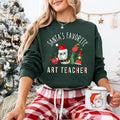 Santa's Favorite Art Teacher Christmas Sweatshirt, Christmas Art Lover T-shirt, Xmas Art Teacher Shirt, Very Merry Art...