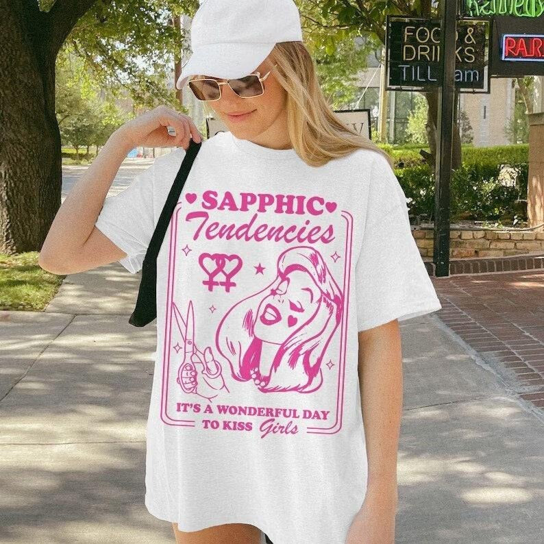 Sapphic tendencies | sapphic shirt | retro lesbian shirt | lesbian clothes | funny lesbian gifts | funny lesbian shirt |...