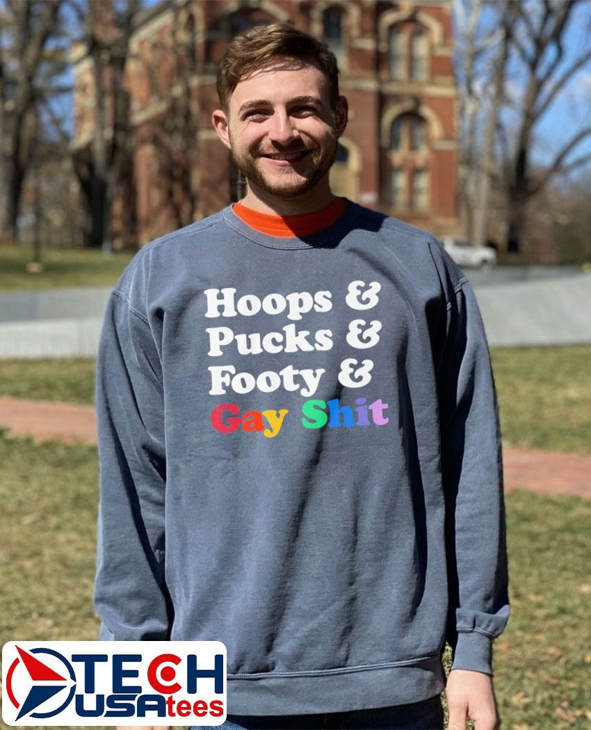 Sarah Spain hoops and pucks and footy and gay shit shirt