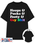 Sarah Spain hoops and pucks and footy and gay shit shirt