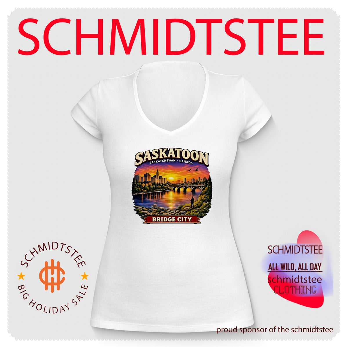 Saskatoon Saskatchewan Canada Bridge City Sunset Landscape shirt