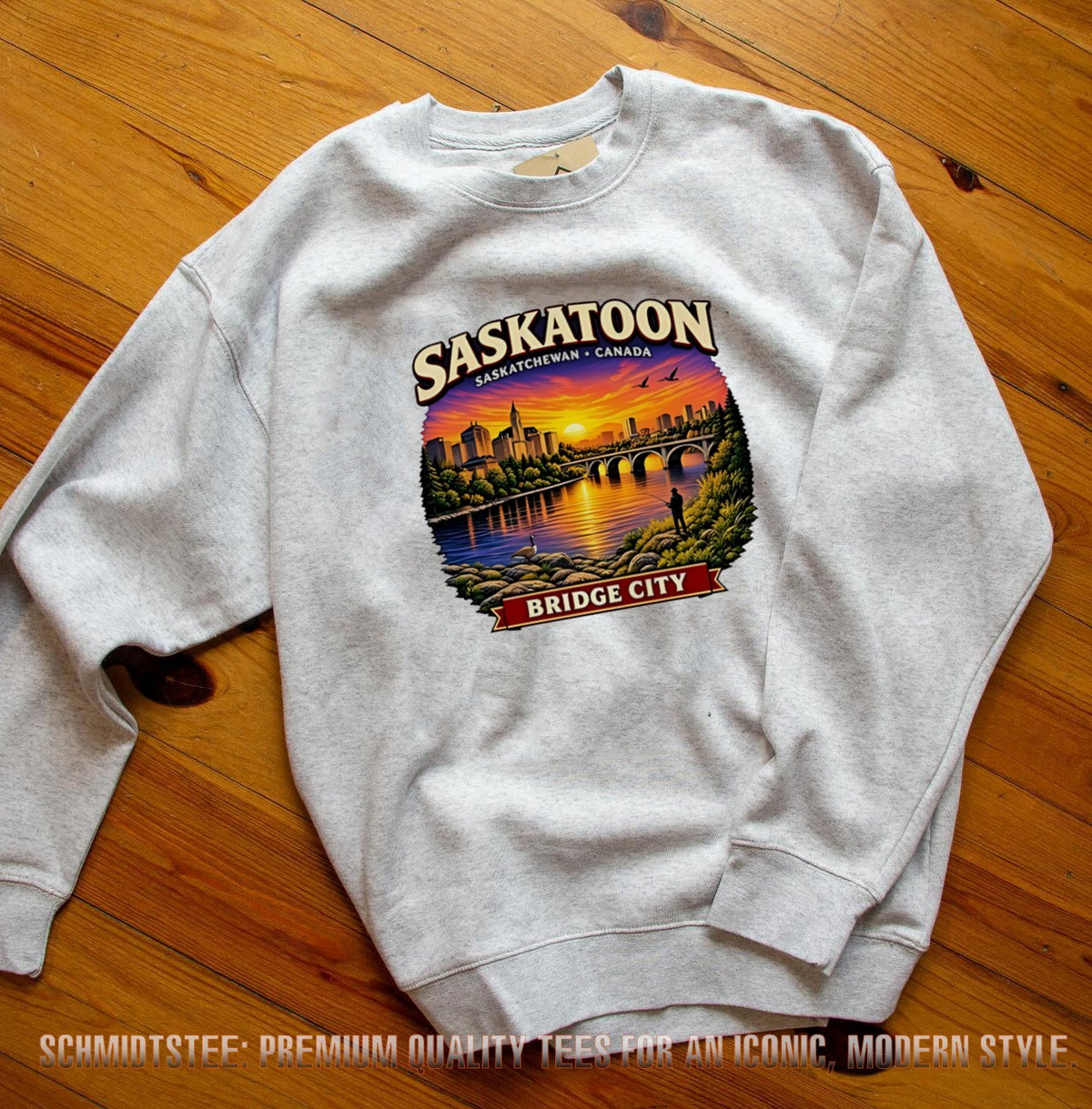Saskatoon Saskatchewan Canada Bridge City Sunset Landscape shirt
