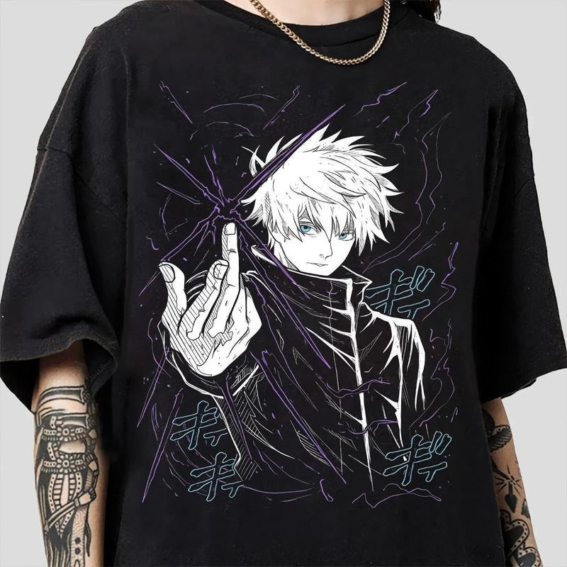 Satoru Gojo Anime Shirt, Anime Lover Shirt, Anime Shirt, Anime Manga Shirt Hoodie, Sweatshirt | PureTeeCo.com