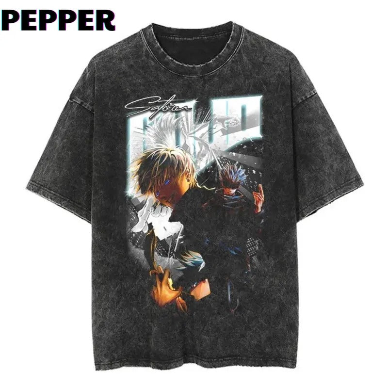 Satoru Gojo Vintage Tee Menswear Top Underwear Streetwear Hoodie, Sweatshirt | PureTeeCo.com