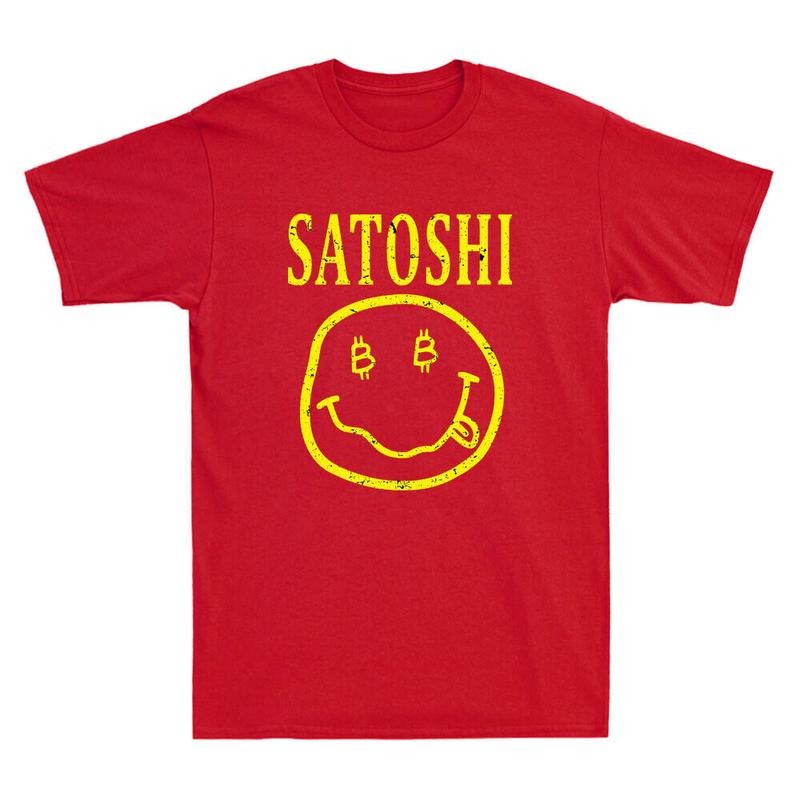 Satoshi Yellow Smile Face Funny Parody Meme Vintage Gift For Women T-Shirts, Hoodie, Sweatshirt | PureTeeCo.com