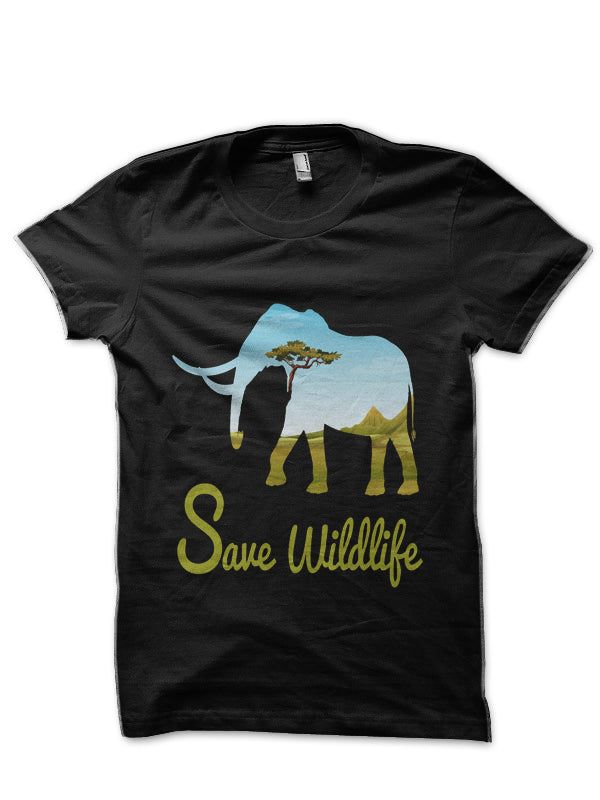 Save Wildlife Black T-Shirt Style002 Hoodie, Sweatshirt | PureTeeCo.com
