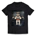 Schnauzer Dog Muscle Workout with Barbell Weightlifting at Gym - Short-Sleeve Unisex, Men Made in USA T-Shirts, Hoodie,...