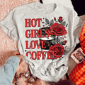 HOT GIRLS LOVE COFFEE TEE Hoodie, Sweatshirt | PureTeeCo.com (Image 1)