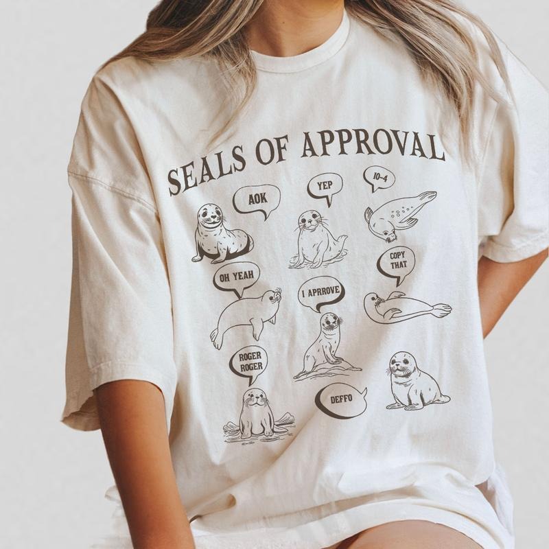 Seals Of Approval Funny Retro Comfort Shirt, Vintage 90s Seal T-shirt, Funny 90s Shirt, Vintage Baby Seal Shirt, Vintage...