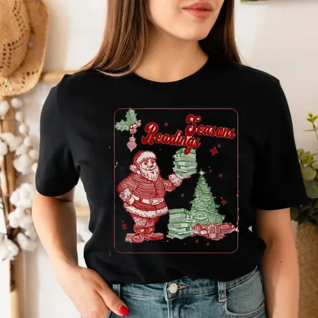 Seasons readings, Bookish Christmas shirt, Santa Sweater for Book Lover, Christmas bookish, Bookish Winter Shirt,...
