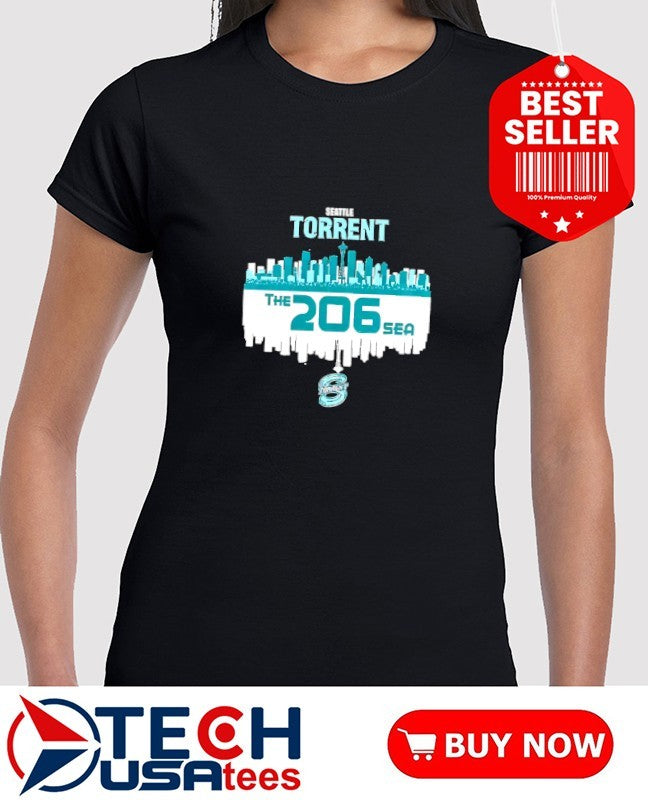 Seattle Torrent The 206 Sea Hockey City skyline shirt