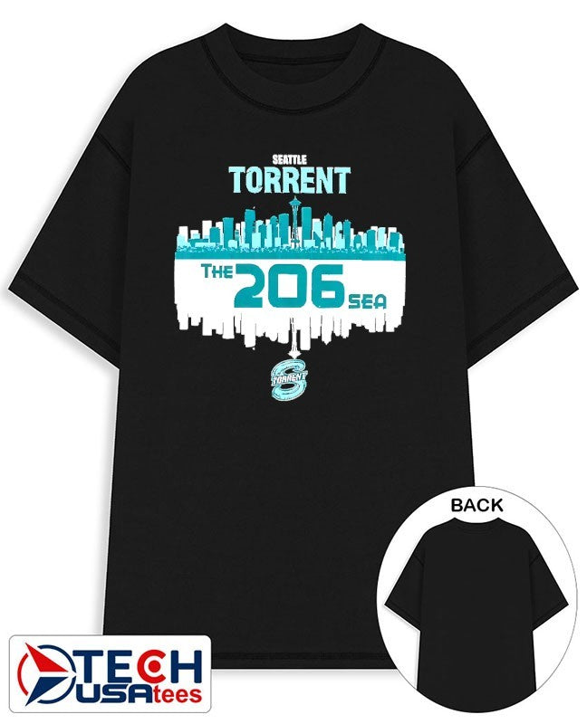 Seattle Torrent The 206 Sea Hockey City skyline shirt