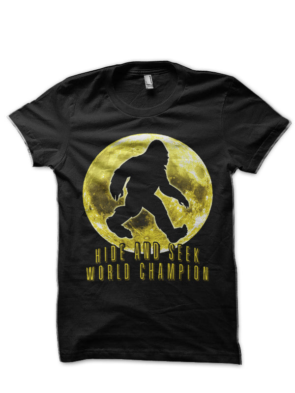Bigfoot Hide and Seek Champ Black T-Shirt Hoodie, Sweatshirt | PureTeeCo.com