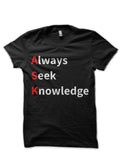 Always Seek Knowledge Black T-Shirt Hoodie, Sweatshirt | PureTeeCo.com