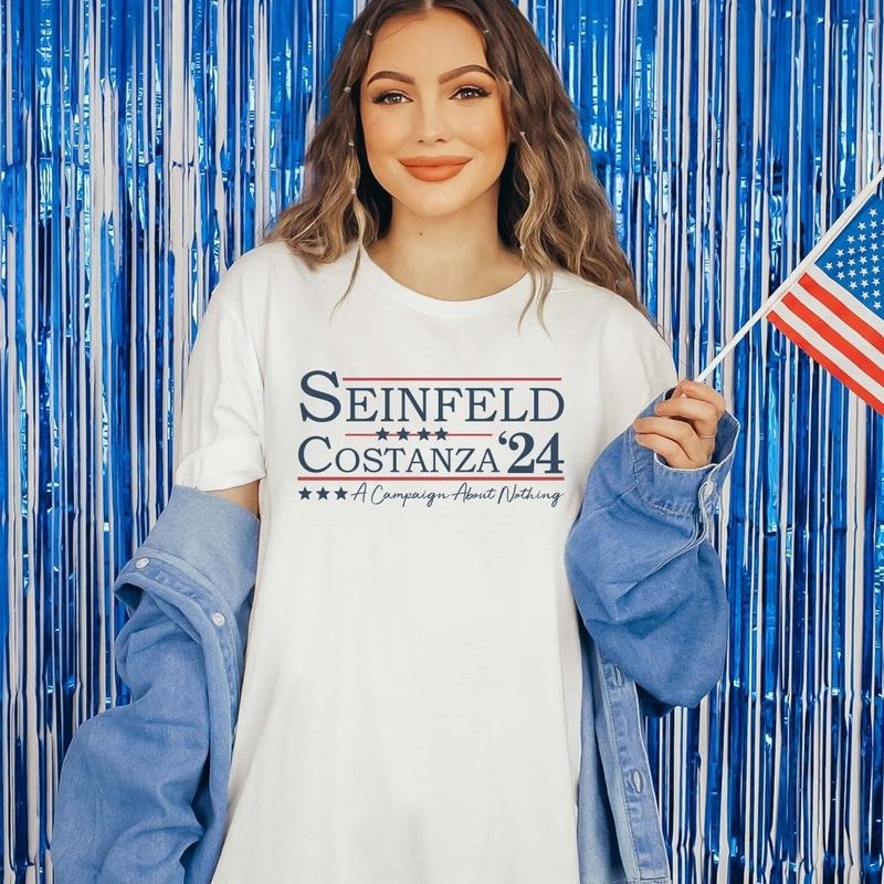 Seinfeld Costanza Election 24 Graphic Tee America Graphic Tee, Unisex July Shirt Hoodie, Sweatshirt | PureTeeCo.com