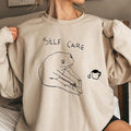 Self Care Sweatshirt, Funny Frog Self Care, Frog Yoga Sweatshirt, Funny Trending Sweatshirt, Frog Self Care Hoodie,...
