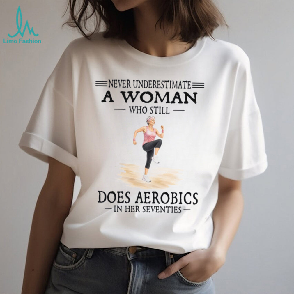 Senior Woman Does Aerobics In Her Seventies Shirt