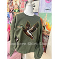 Sequin Mallard Duck Patch Sweatshirt or T Shirt | Sequin Duck Sweatshirt | Hunting Sweatshirt | Girls who Hunt Hoodie