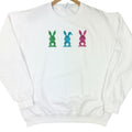 Sequin Triple Bunny Patch Sweatshirt -- WHITE T-Shirts, Hoodie | PureTeeCo.com